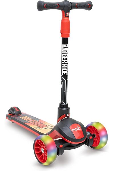 THE MOON Ranger Ride Skate Kids scooter with LED Wheels, Adjustable Handlebar (72-96 cm)- Rear