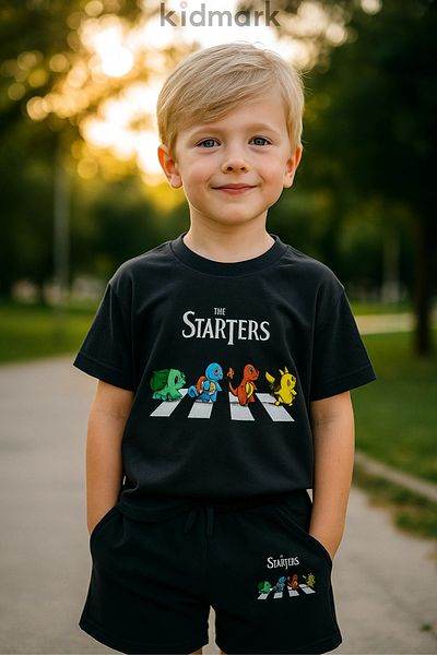 Kidmark Çocuk Modası Boys Pokemon Printed 100% Cotton Summer Suit