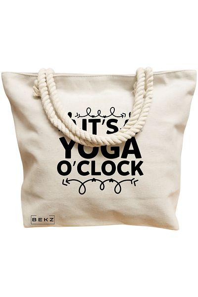 BEKZ Sacosa Textila Cu Fermoar, Geanta Tote, Model The Bookish Gnome 8 38 X 34.5 Cm, Alb, ®