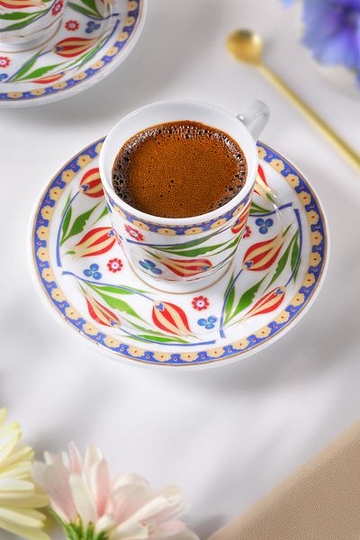 Güral Porselen 12 Piece Coffee Cup Set 4555