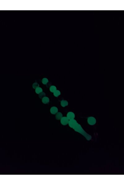 Han Ticarethane Светещи зелени молитвени мъниста тип „котешко око“ с черни ша...