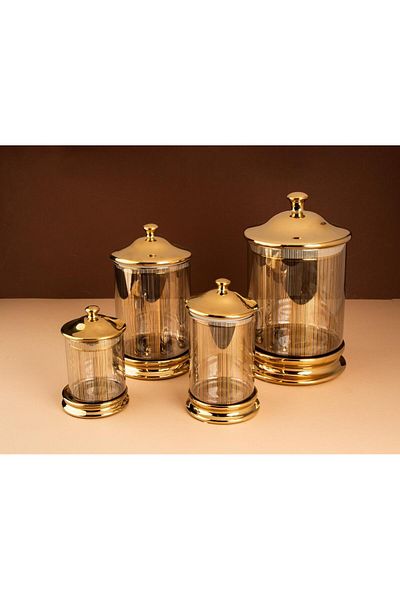 TOHFAT-AL MAIDAH Deluxe 4-Piece Lid Spice Storage Set