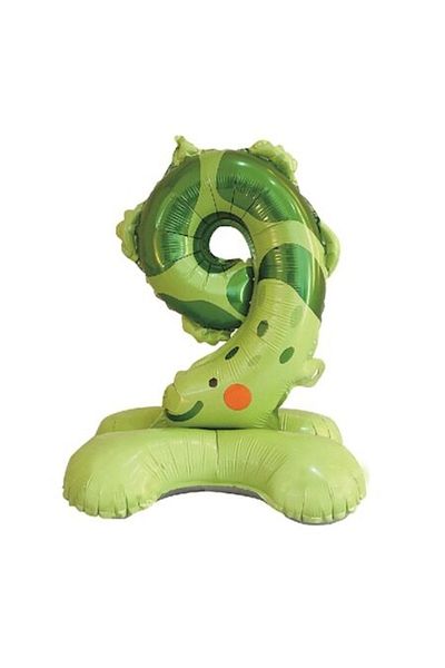 OEM Party foil balloon, green, 57×35 cm, caterpillar, number 9