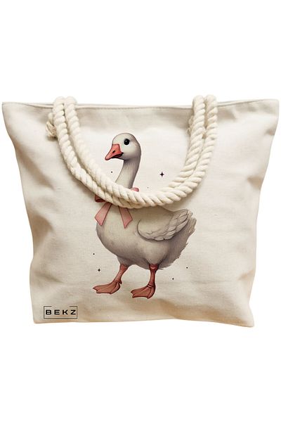 BEKZ Textile Bag With Zipper, Tote Bag, Model Labubu 31 38 X 34.5 Cm, ​​White, ®