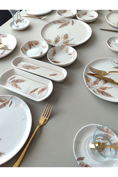 Borser Autumn Model 21 Piece Breakfast Set for 6 People