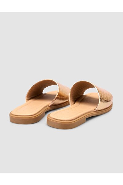 Cabani 100% Genuine Leather Beige Women's Slippers