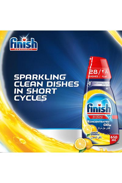 Finish Concentrate Gel Dishwasher Lemon 650 ml