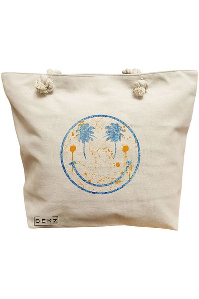 BEKZ Textile Bag With Zipper, Tote Bag, Caffeine Cat 14 Model 38 X 34.5 Cm, ​​White, ®