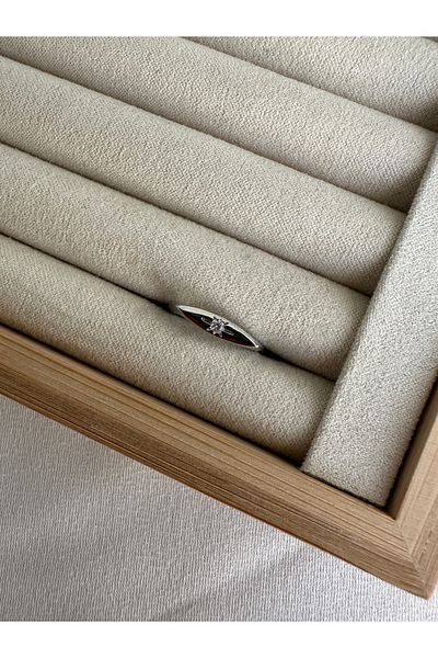 ringbox Silver Color North Star Stone Thin Pinky Ring