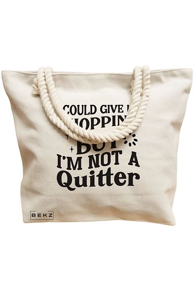 BEKZ Sacosa Textila Cu Fermoar, Geanta Tote, Model Sip And Style 5 38 X 34.5 Cm, Alb, ®