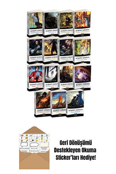 İthaki Yayınları Zaman Çarkı 15 Kitap Takım (Karton Kapak) + Okuma Sticker'ları