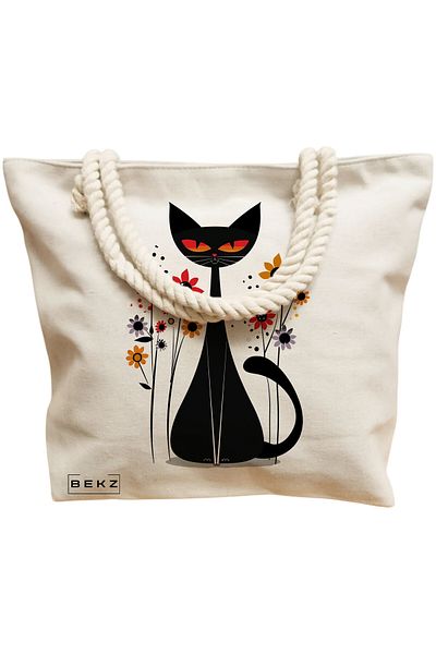 BEKZ Textile Bag With Zipper, Tote Bag, Model Labubu 30 38 X 34.5 Cm, ​​White, ®