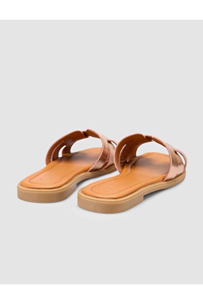 Cabani Γυναικείες παντόφλες από 100% γνήσιο δέρμα Tan