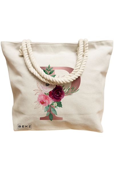 BEKZ Sacosa Textila Cu Fermoar, Geanta Tote, Model Summer Orange 38 X 34.5 Cm, Alb, ®