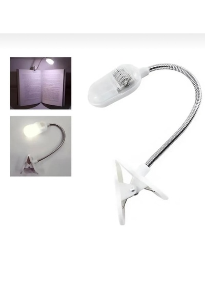 abnturk Ledli Mandallı Kitap Okuma Lambası Mini Masa Lambası