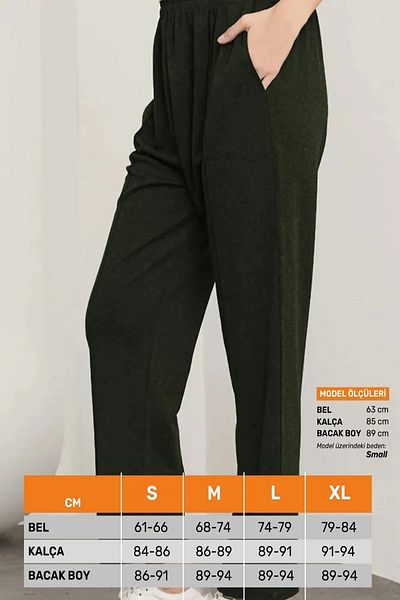 Pastimost Anti-Sweat Comfortable Fit Elastic Waist Wide Leg Side Pockets Woolen Ecrin Trousers