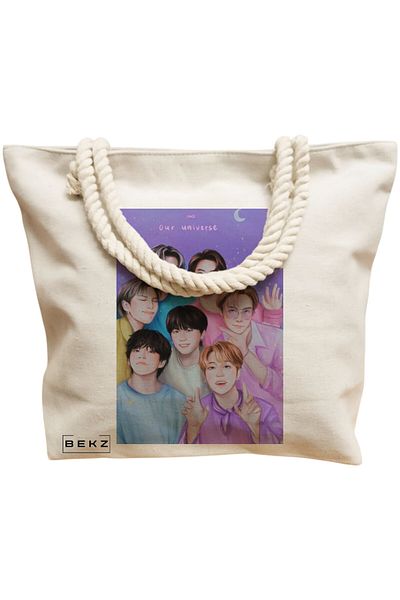 BEKZ Beach bag, BTS Army 4 model, 40x51 cm, Cream, BEKZ®