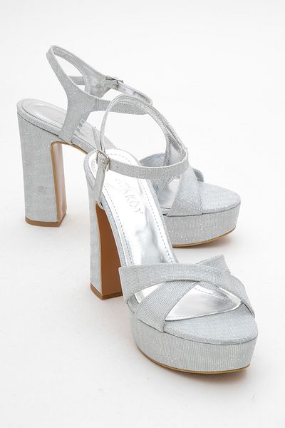 Ataköy Ayakkabı Women's Cross Strap Platform Heeled Shoes