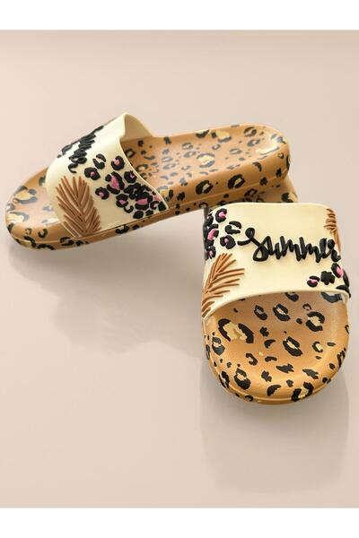 GEZER Brown Summer Non-Slip Sole Garden Pool Beach Slippers