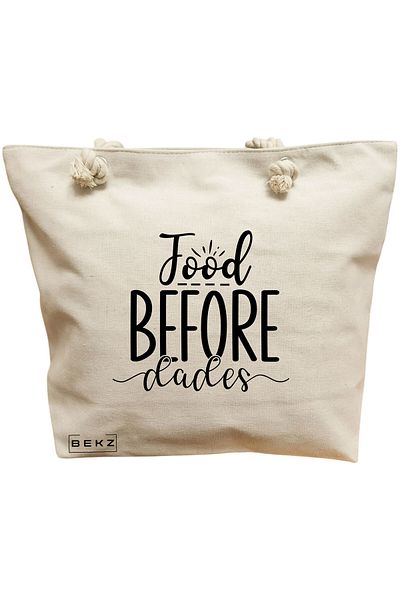 BEKZ Textile Bag With Zipper, Tote Bag, Model The Girl With The Flower Pot 38 X 34.5 Cm, ​​White, ®