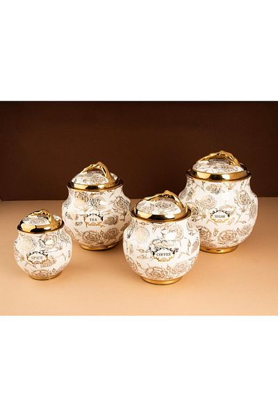 TOHFAT-AL MAIDAH Deluxe 4-Piece Lid Spice Storage Set