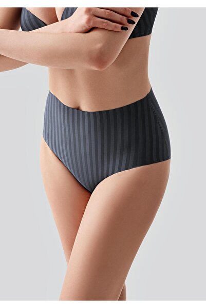 C&City Laser Cut High Waist Panties C19211 Anthracite