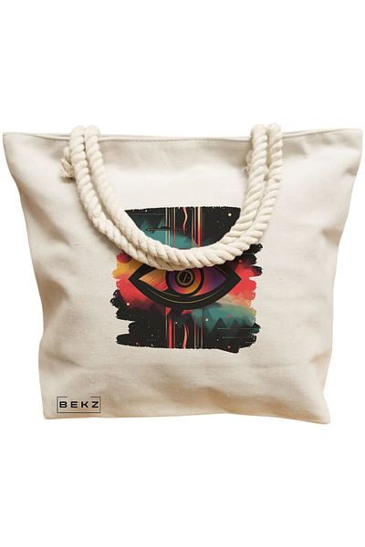 BEKZ Beach bag, Celestial Eye 13 model, 40x51 cm, Cream, BEKZ®