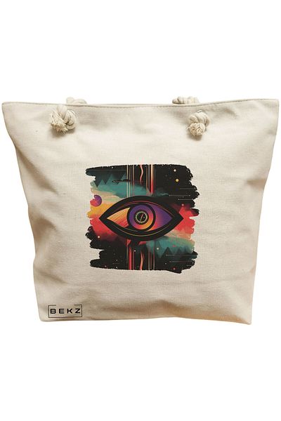 BEKZ Beach bag, Celestial Eye 13 model, 40x51 cm, Cream, BEKZ®
