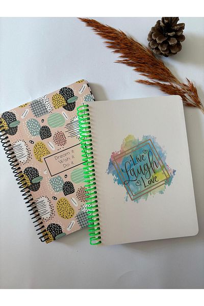 Adalinhome Atakids Lizy Striped Spiral School Notebook |   21 X 16cm |   100 Sheets (2Pcs)