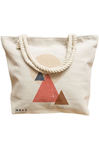 BEKZ Textile Bag With Zipper, Tote Bag, Books And Hearts Model 38 X 34.5 Cm, ​​White, ®