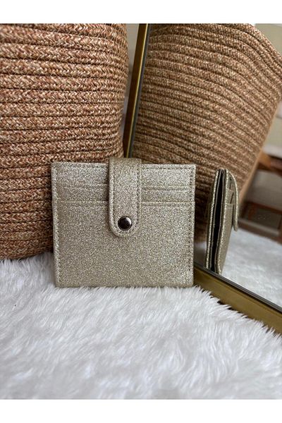 Z&M COLLECTION BAG SHOPPİNG Glitter Wallet Card Holder Accessory with Snap Closure