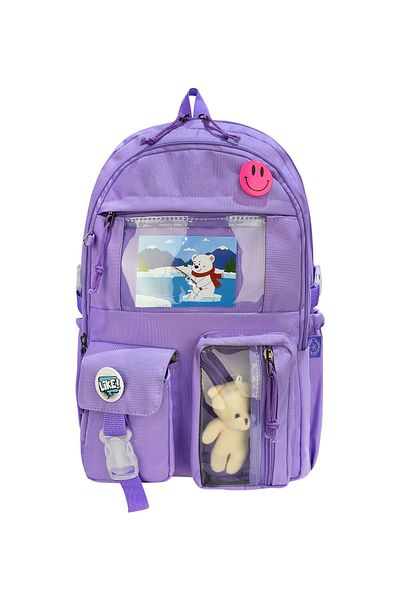 MUBO Korean Style School Bag with Accessories Girls' and Boys' Backpack and Lunch Box 3Pcs