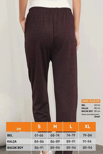Pastimost Anti-Sweat Comfortable Fit Elastic Waist Wide Leg Side Pockets Woolen Ecrin Trousers