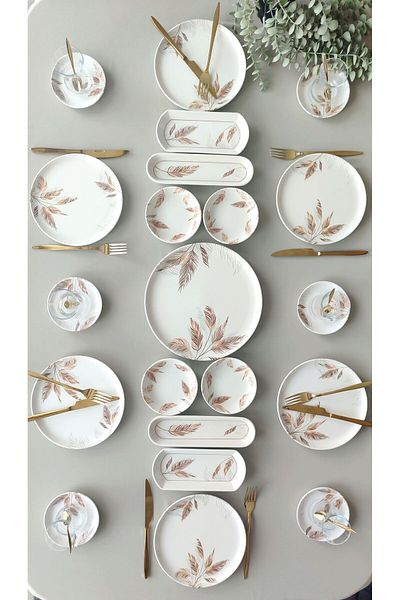 Borser Autumn Model 21 Piece Breakfast Set for 6 People