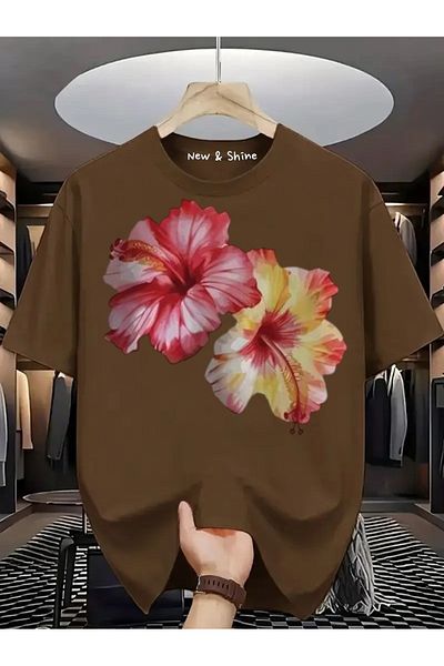 New Shine In Cart 6 and Above Purchases Get 1 T-Shirt as a Gift - Large Size Oversize T-Shirt with Floral Print