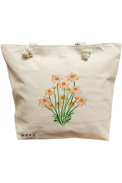 BEKZ Beach bag, Daisy model, 40x51 cm, Cream, BEKZ®