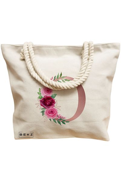 BEKZ Textile Bag With Zipper, Tote Bag, Don’t Forget To Bee Awesome Pattern 38 X 34.5 Cm, ​​White, ®