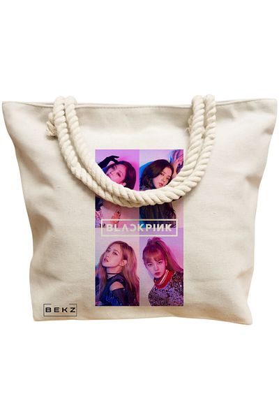 BEKZ Textile Bag With Zipper, Tote Bag, Model The Bookie Girl 30 38 X 34.5 Cm, ​​White, ®