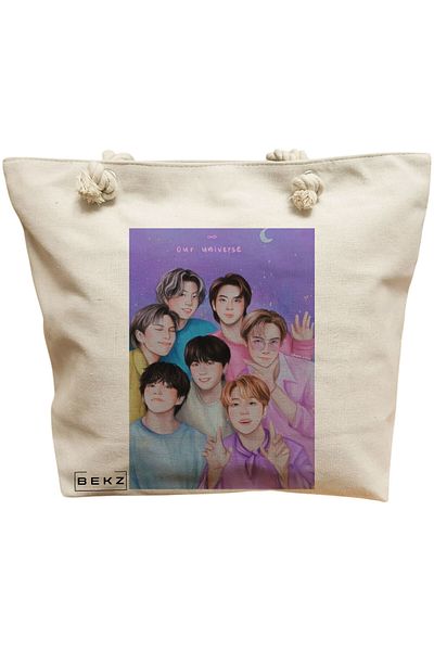 BEKZ Beach bag, BTS Army 4 model, 40x51 cm, Cream, BEKZ®