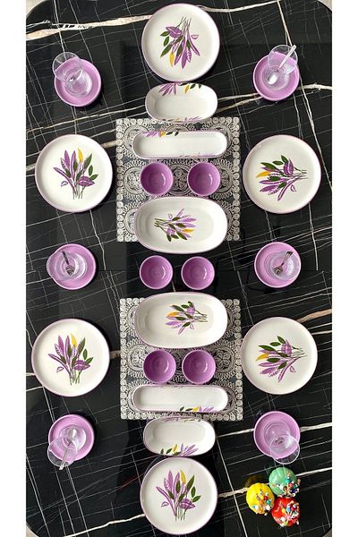 Borser Lilac 24 Piece Breakfast Set