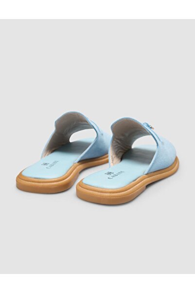 Cabani Γυναικείες παντόφλες από 100% γνήσιο δέρμα Navy Blue