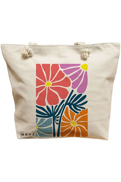 BEKZ Boho Style 11 Beach Bag, 40x51 cm, Cream, BEKZ®