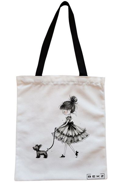 BEKZ Textile Bag With Zipper, Tote Bag, Model Bts Army 2, 38x34.5 Cm, ​​White, ®