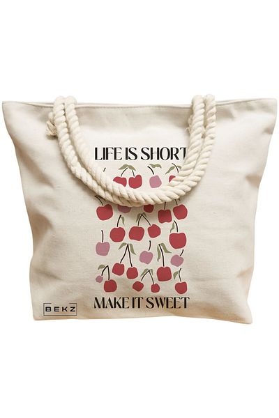 BEKZ Boho Style 6 Beach Bag, 40x51 cm, Cream, BEKZ®