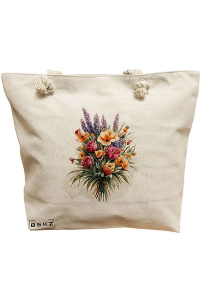 BEKZ Textile Bag With Zipper, Tote Bag, Model Labubu 27 38 X 34.5 Cm, ​​White, ®