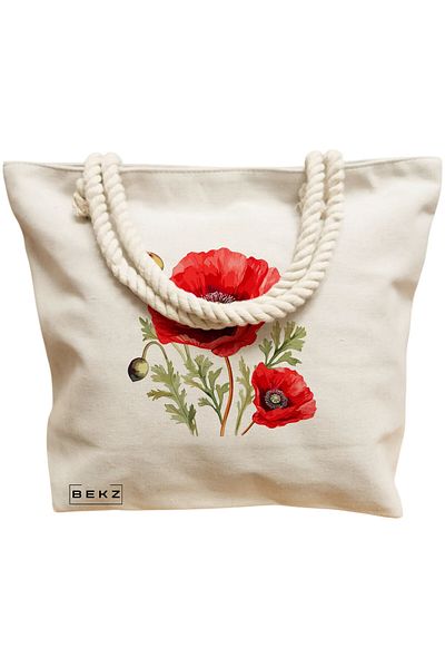 BEKZ Textile Bag With Zipper, Tote Bag, Model Labubu 28 38 X 34.5 Cm, ​​White, ®