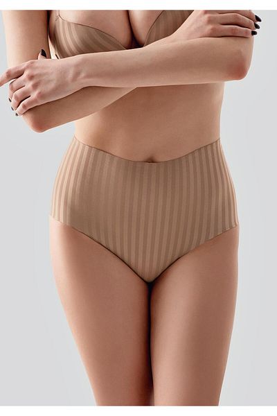 C&City Laser Cut High Waist Panties C19211 Cappucino