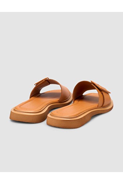 Cabani 100% Genuine Leather Tan Women's Slippers