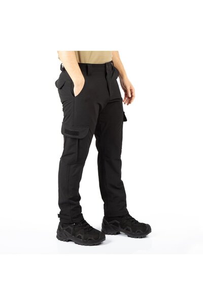 Polis Sepeti Tugan Taktikal Likralı Taktik Görev Pantolonu Cırtlı Siyah