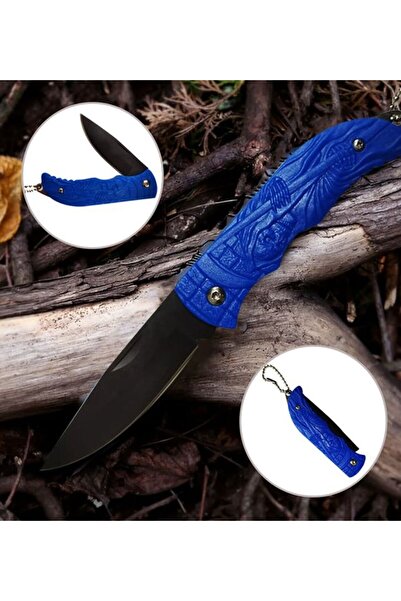 Ö ÖZMERT ASKERİ MALZEME Iskelet Taktik Av Kamp Çakısı Mavi Katlanabilir